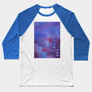 Fishing Village Painting Baseball T-Shirt